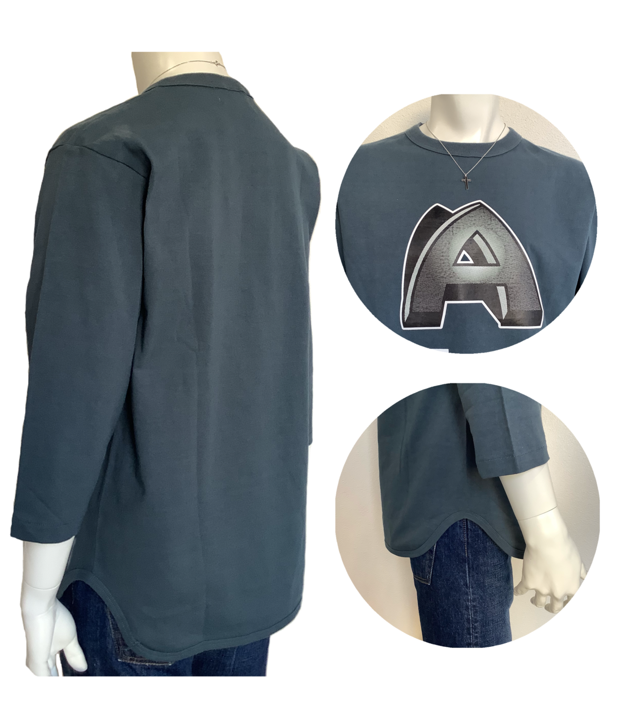 Capital A ( A ) 七分袖Tシャツ デニム