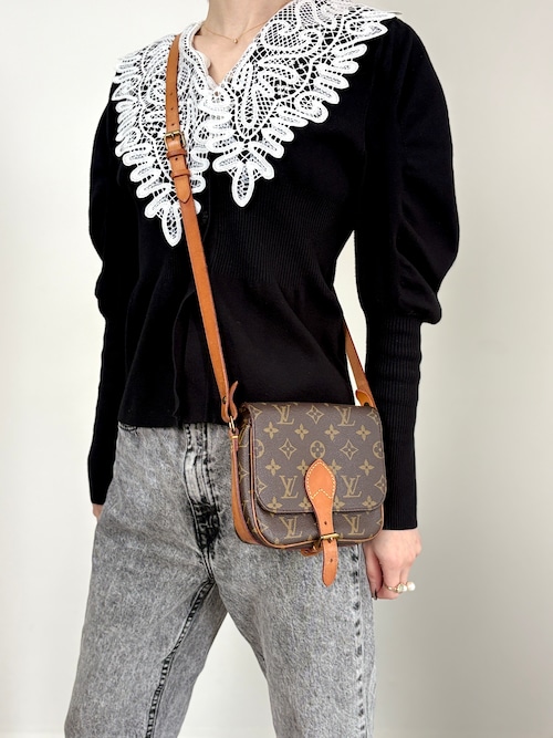 LOUIS VUITTON ルイヴィトン モノグラム ショルダーバッグ ブラウン PVC レザー ミニカルトシエール vintage ヴィンテージ オールド M51254 g6r5tz