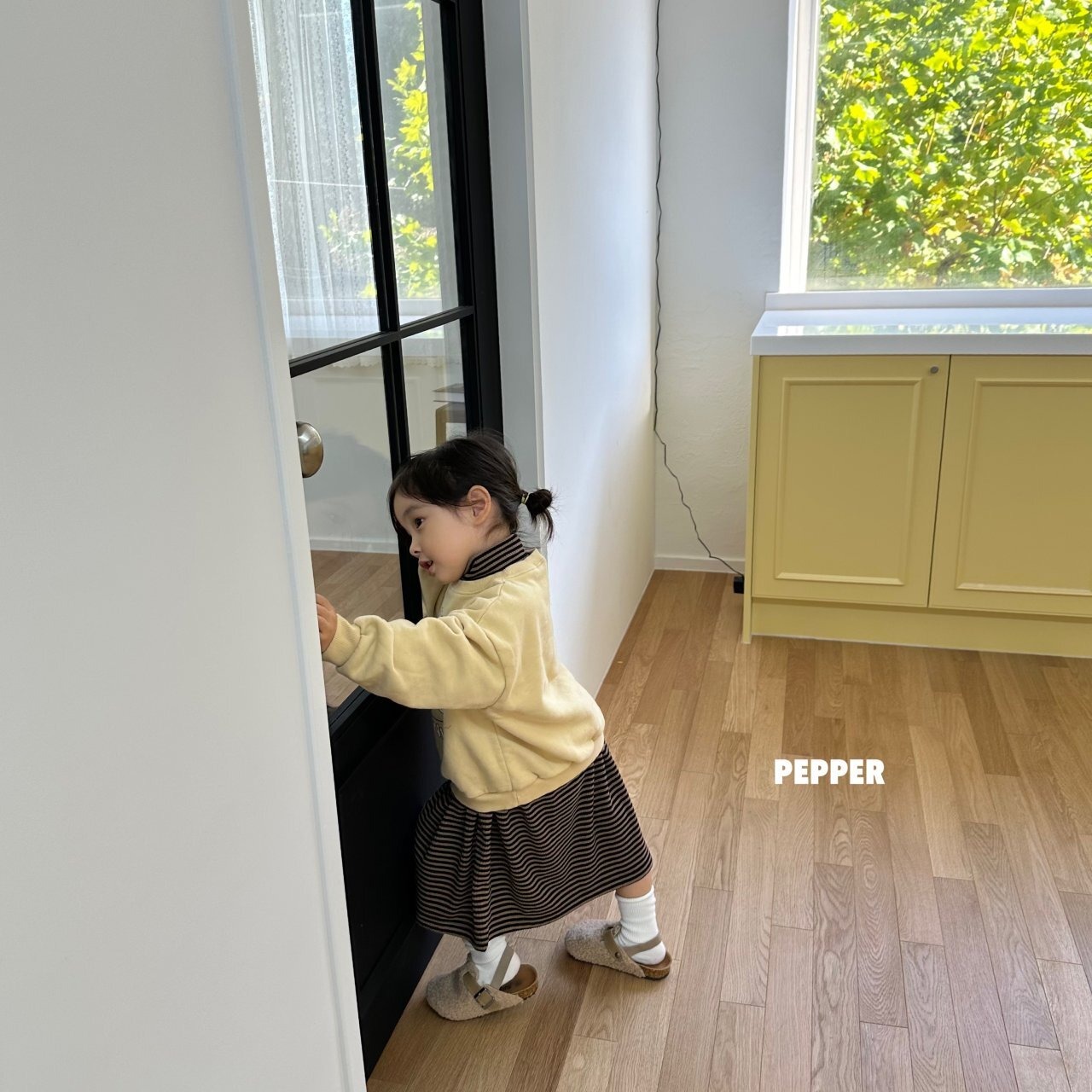 【Pepper】ネコスウェット クリーム  80〜120cm 241121 - 5