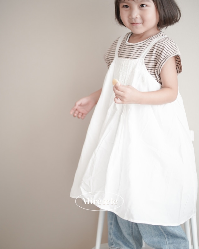 【取寄】レイヤードコーデに大活躍!Aライン白キャミソールワンピース