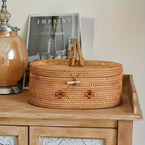 蓋付きバスケット 収納バスケット テーブル収納 整理 リモコン収納 モダン