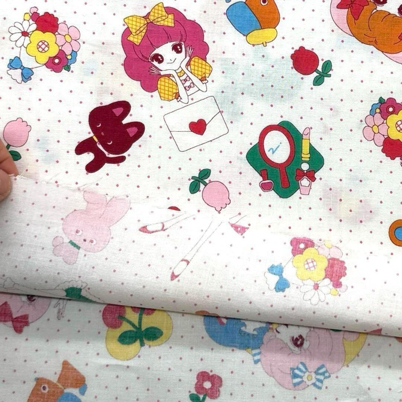 Cdr502◆1m◆SM◆綿100%シャーティング生地◆レトロ柄