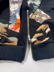 【hoodi27】 Remake Hoodie black × kimono