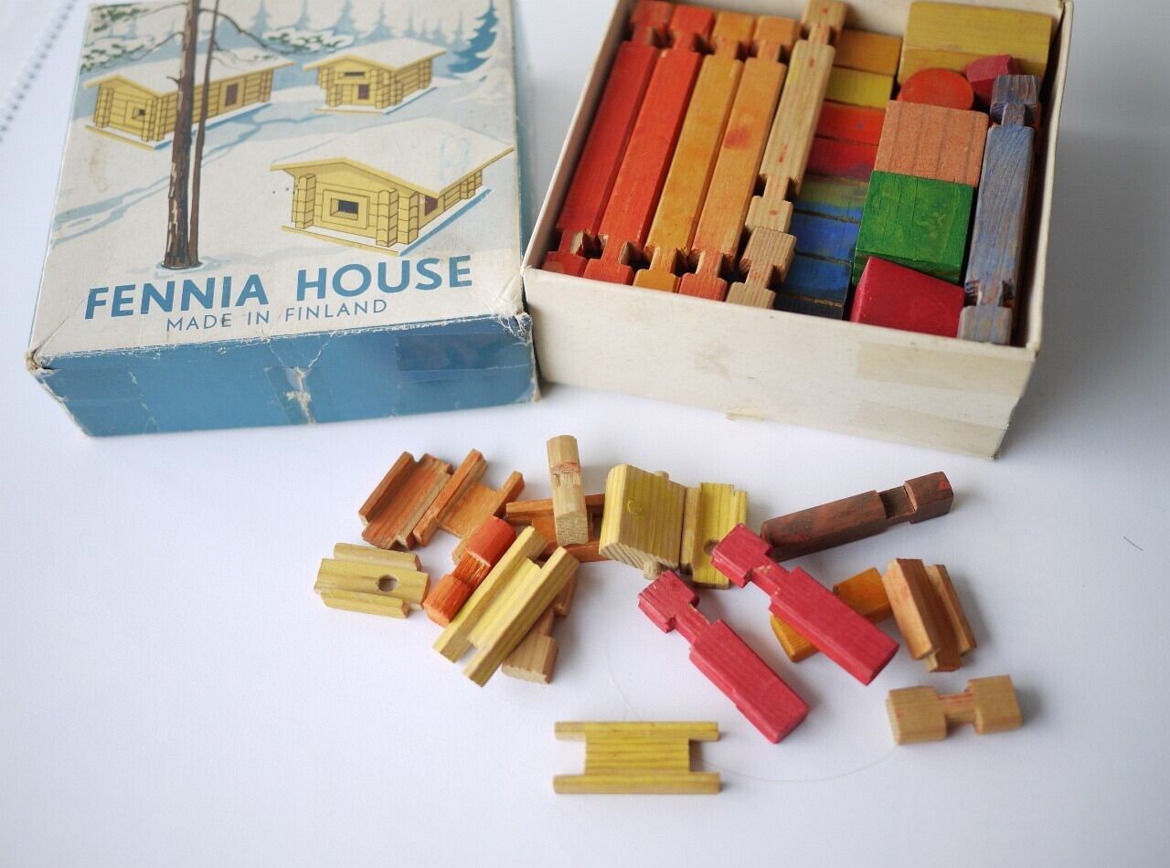 木製ログハウスパズル フィンランド ヴィンテージ