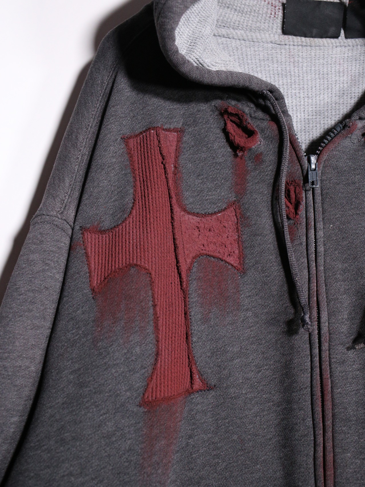 REMAKE /  blood cross design zip-up foodie - 9