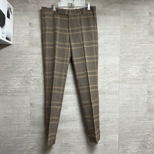 AURALEE オーラリー A9AP03SC WOOL SERGE CHECK NARROW SLACKS チェックパンツ  ブラウン系（画像参照）size4 【中目黒B10】 | ブランド古着Brooch powered by BASE