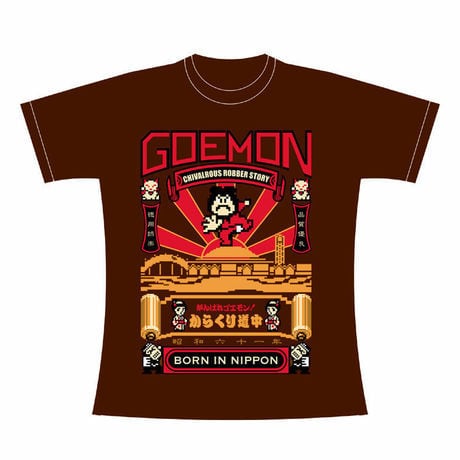 がんばれゴエモン!からくり道中 「GOEMON」 Tシャツ(全2色) / GAMES GLORIOUS