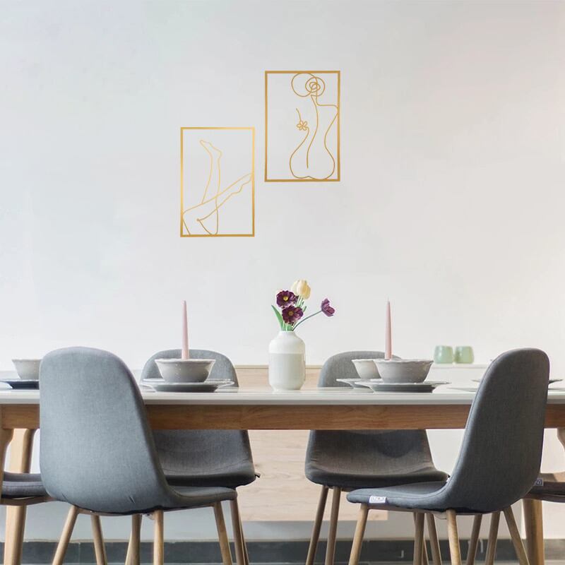 全2type／ヌーディゴールド×クリア】モダンウォールアートパネル／BODY