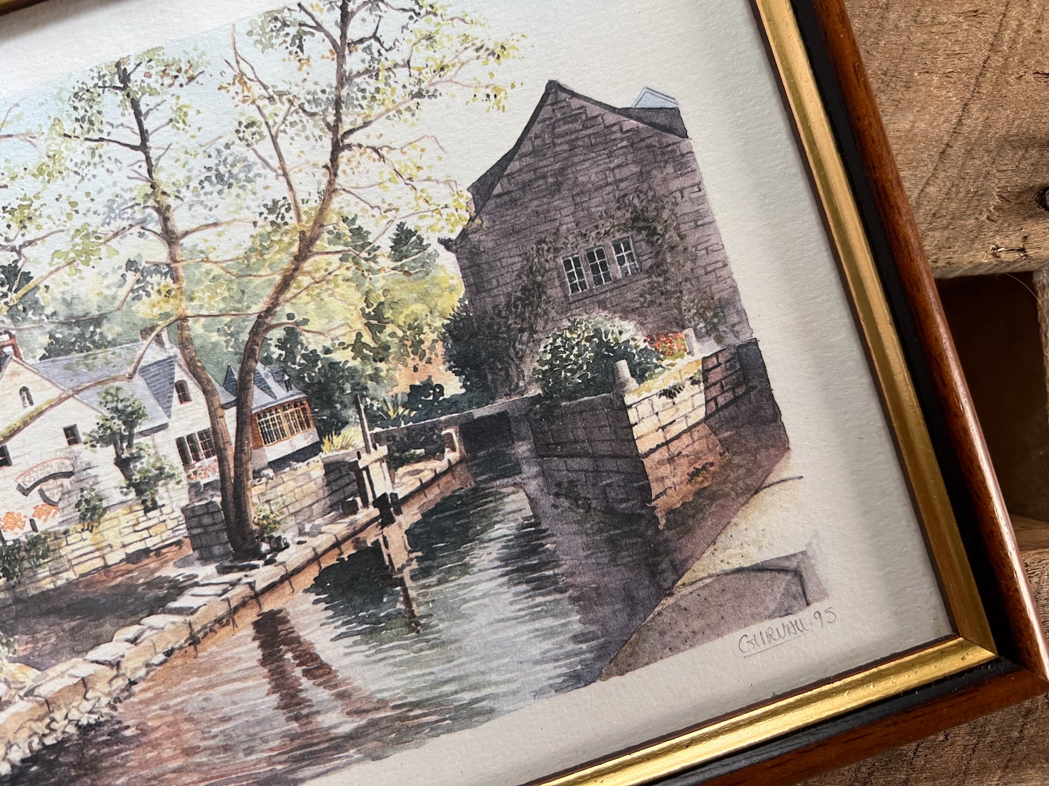 フランスの風景画が入った小さな額（B） フレンチアンティーク ブロカント