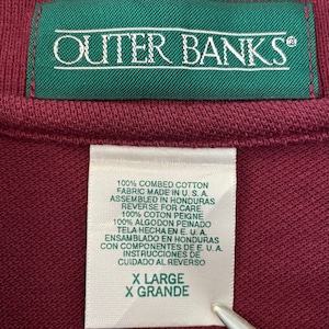 【OUTER BANKS】USA製 XL ビッグサイズ ポロシャツ メキシコレストラン 刺繍ロゴ アウターバンクス US古着 アメリカ古着