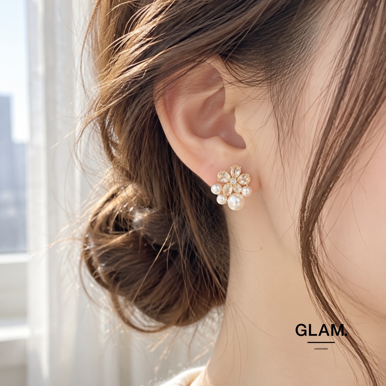 グレイスフラワーピアス