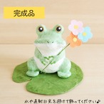 手作りキット『和紙で色付けするカエルの置き物』　和紙インテリア　ハンドメイドキット