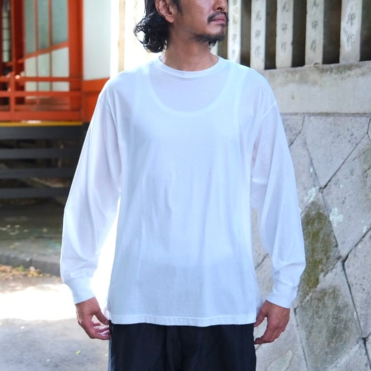 COMOLI(コモリ) / THINコットン長袖Tシャツ -WHITE-(E03-05018) | Signs