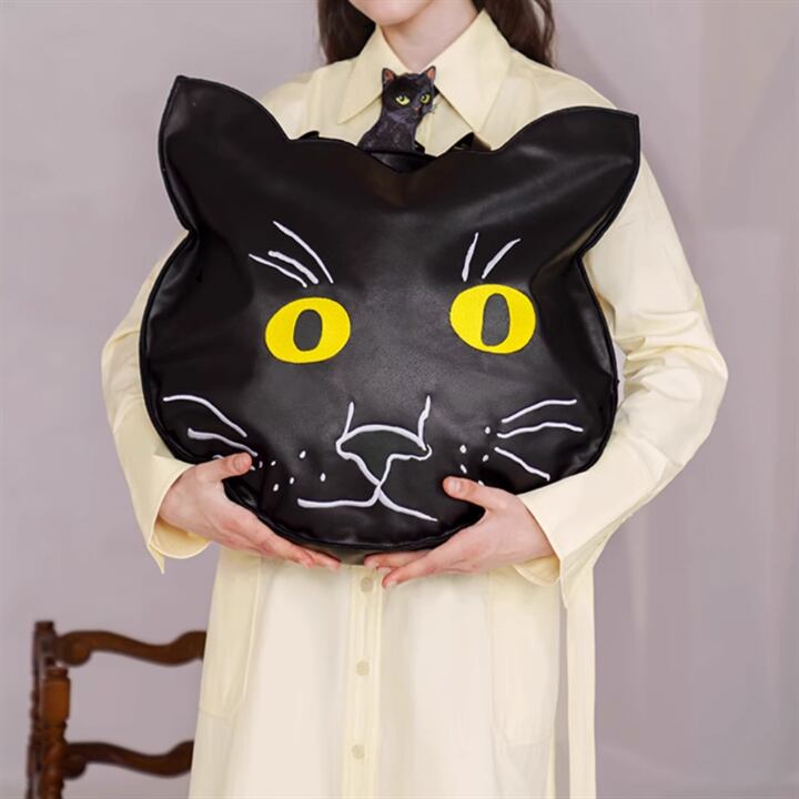モ*Z様 ジャンボ尾崎コレクション JS刻印入り 黒 ショルダーバッグ Camoooni】黒猫ビッグショルダーバッグ 10640 | SAWOW~サワオ