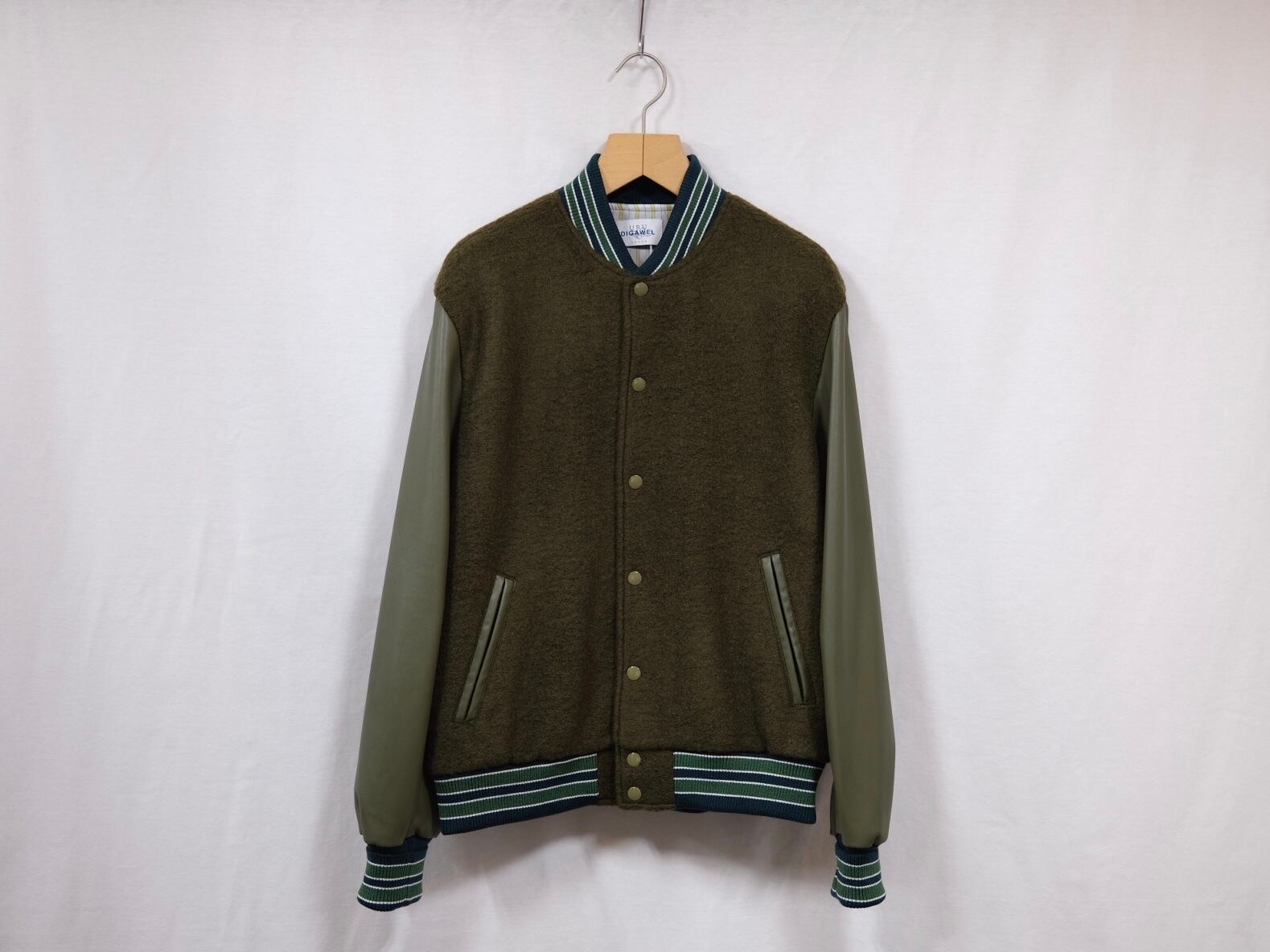 DIGAWEL×URU TOKYO”Varsity Jacket Olive | Lapel online store powered by BASE