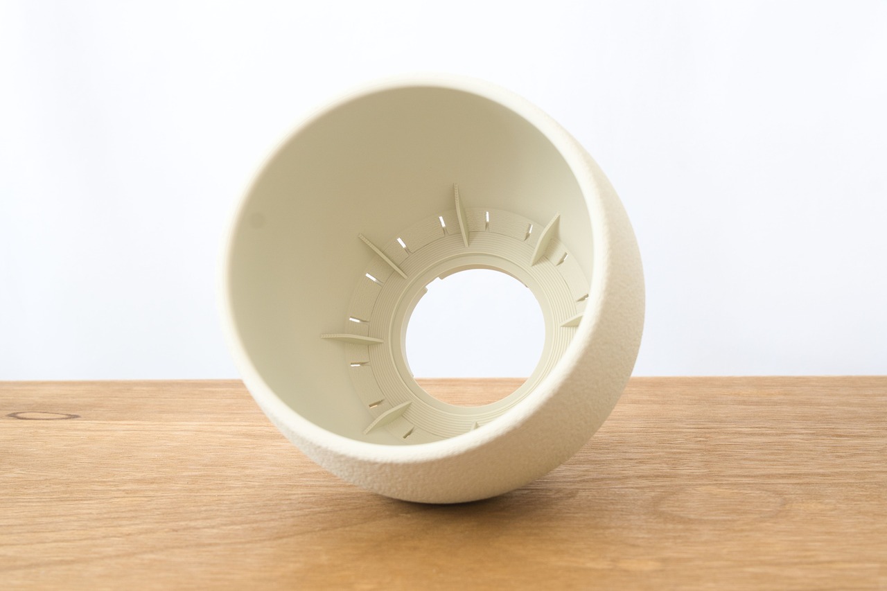 受け皿鉢(4号サイズ)｜オフホワイト×ブラウン