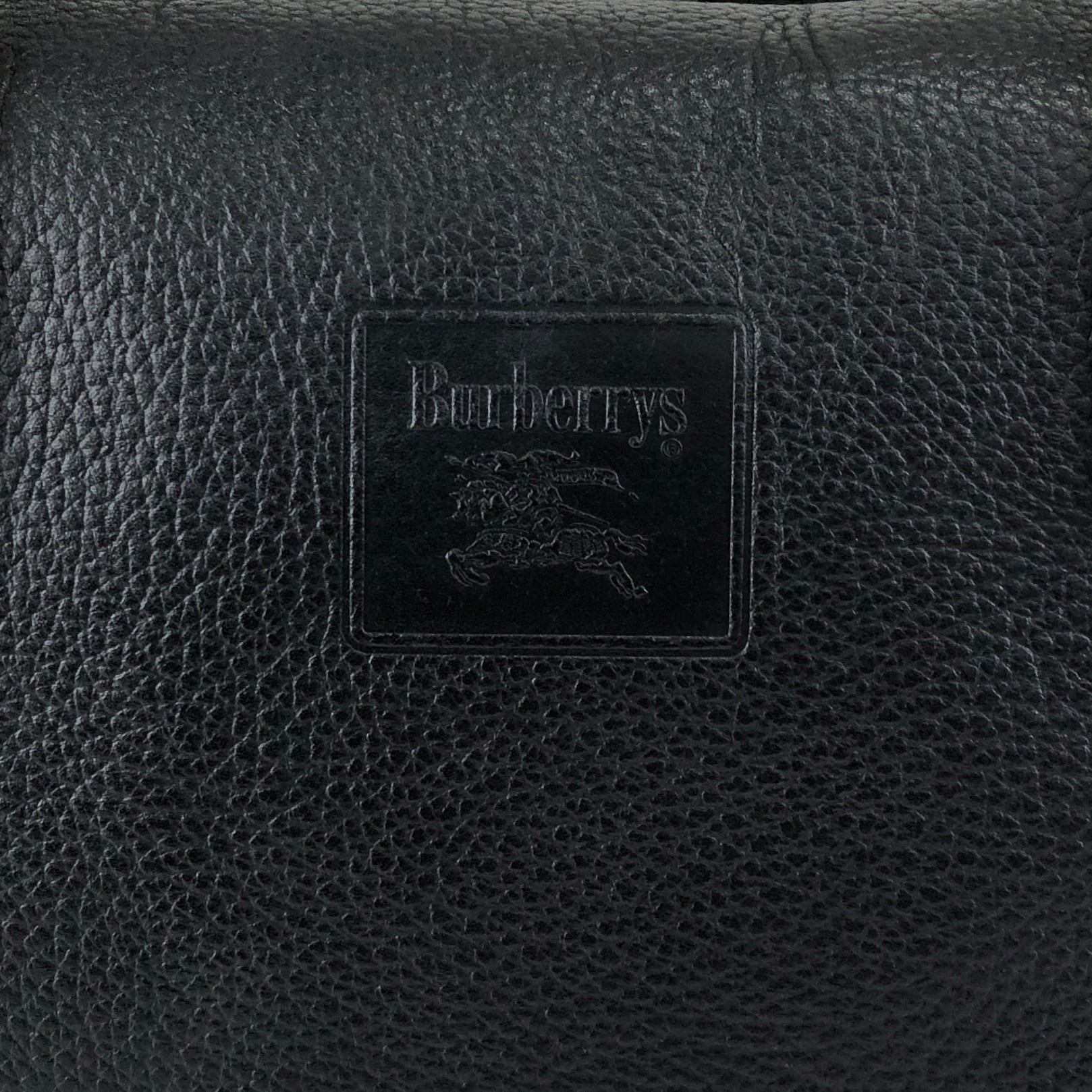 BURBERRY バーバリー ハンドバッグ ブラック 型押しロゴ レザー
