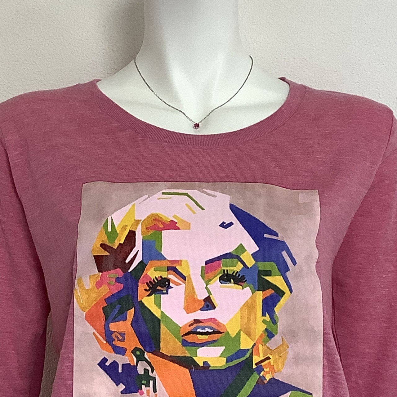 Vivid  woman( 鮮やかな女性 ) 七分袖 Tシャツ ヘザーピンク