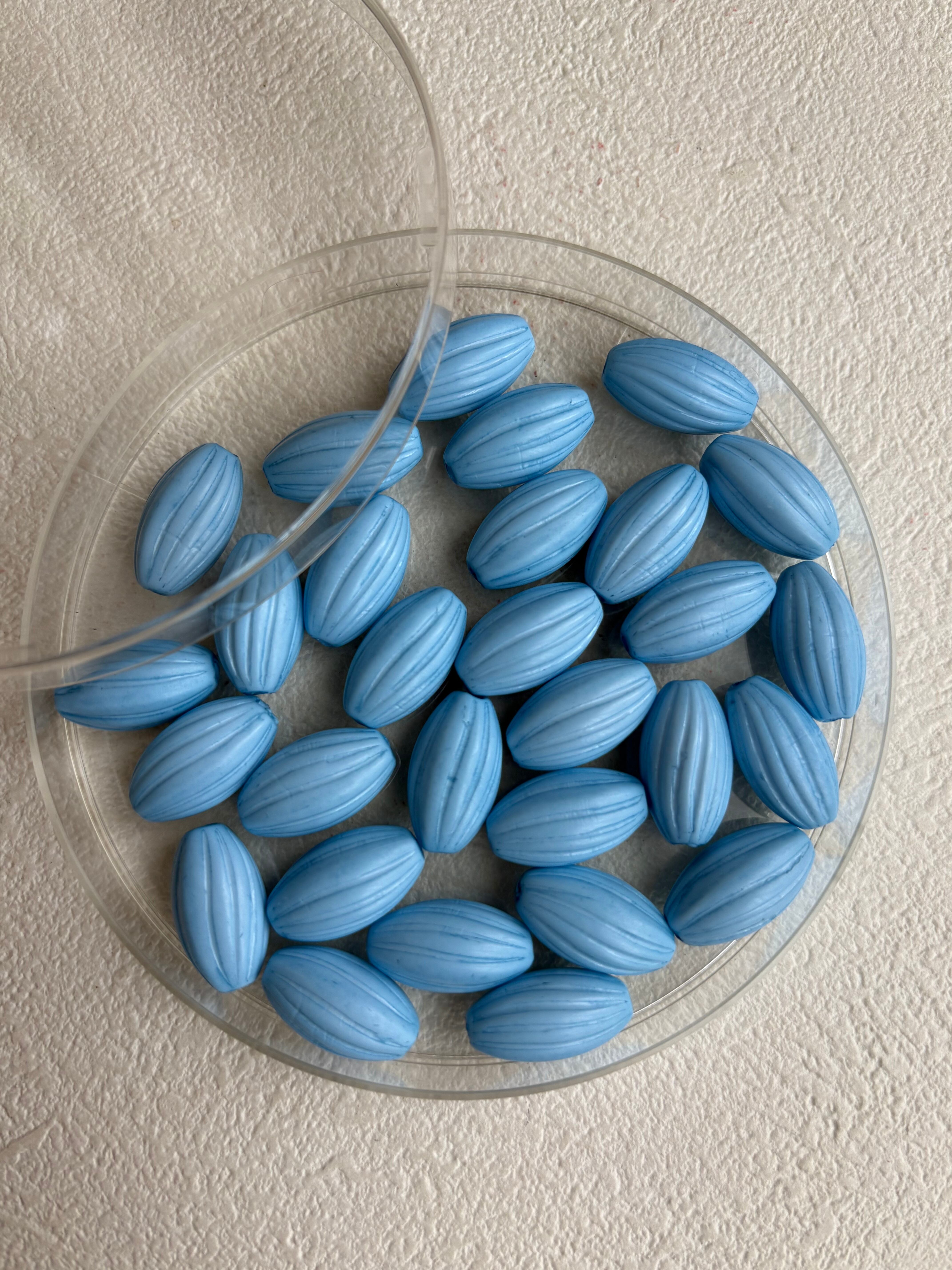 Japanese Vintage ヴィンテージビーズ プラスチック製 16mm 5個セット ライトブルー アクセサリーパーツ デコレーションパーツ