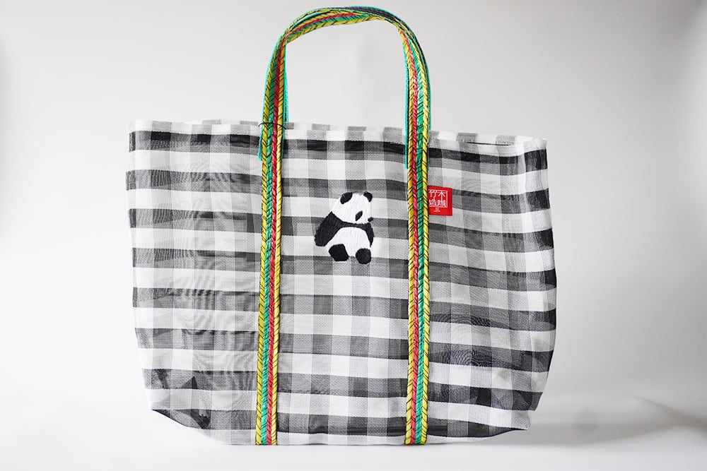 台湾おかいものバッグ パンダ刺繍バッグ | Akushu ～台湾雑貨と服飾の