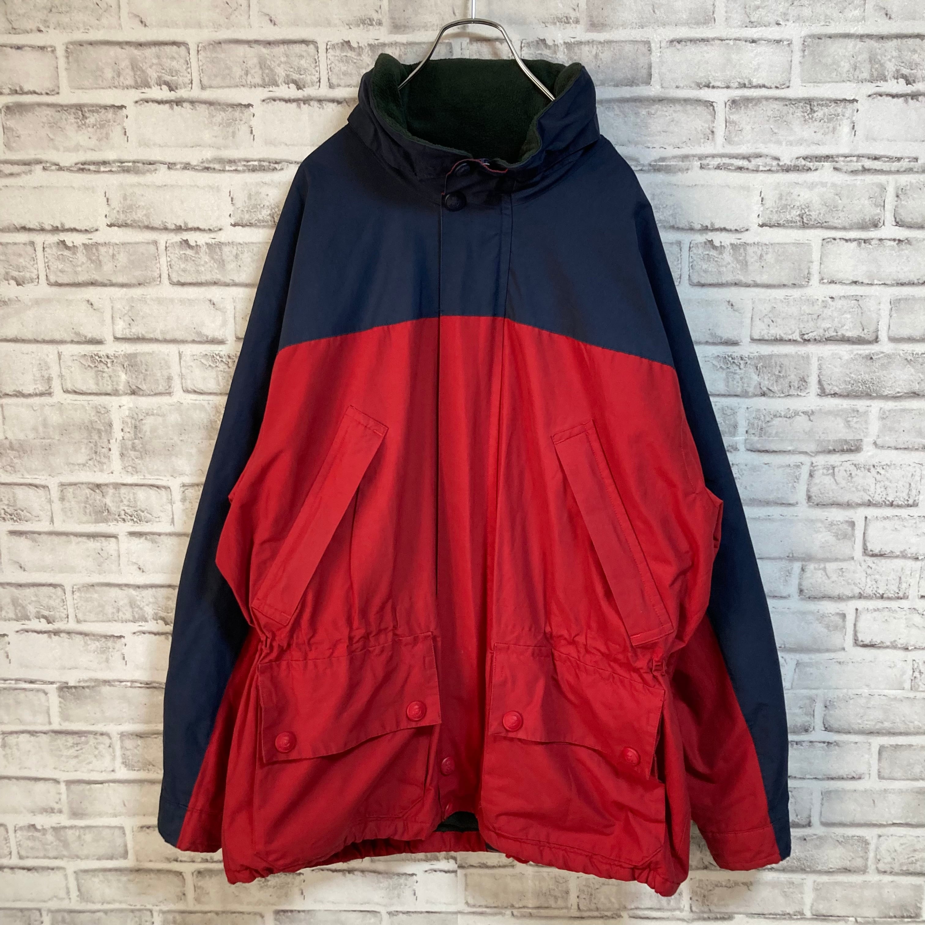 【nautica】Heavy Nylon Jacket L 90s “Old nautica”ノーティカ ナイロンジャケット インナーフリース  刺繍ロゴ 袖ロゴ アウター アメリカ USA 古着