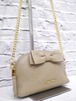 【美品】miu miu ミュウミュウ VITELLO リボン チェーンストラップ クロスボディ レザー ショルダー カメラ バッグ ポーチ ポシェット BG◆