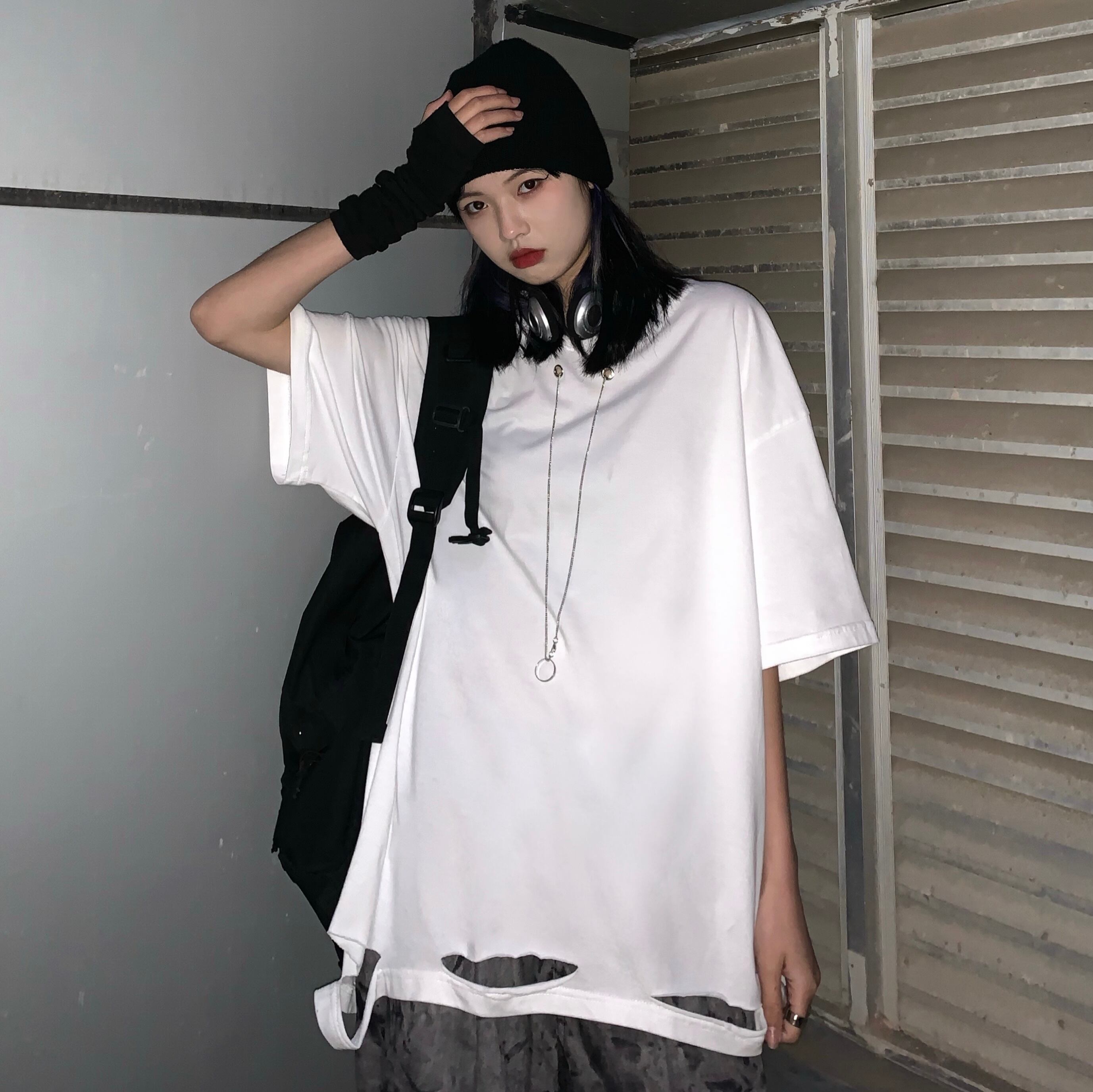 スタイルルーズサマーソリッド カラーTシャツ レディーストップス ストリート 大きめサイズ かわいい 夏物 ソリッドカラー ケッペル30675496106