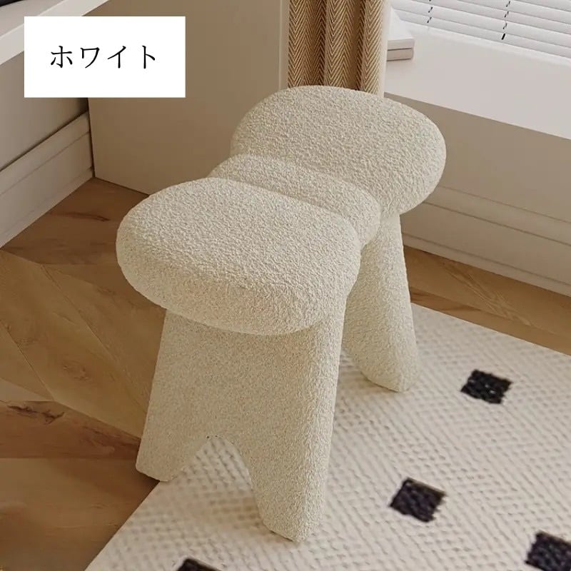 リボン型スツール 椅子 チェア もこもこ かわいい ミニサイズ ブラウン リボン型スツール 椅子 チェア もこもこ かわいい ミニサイズ