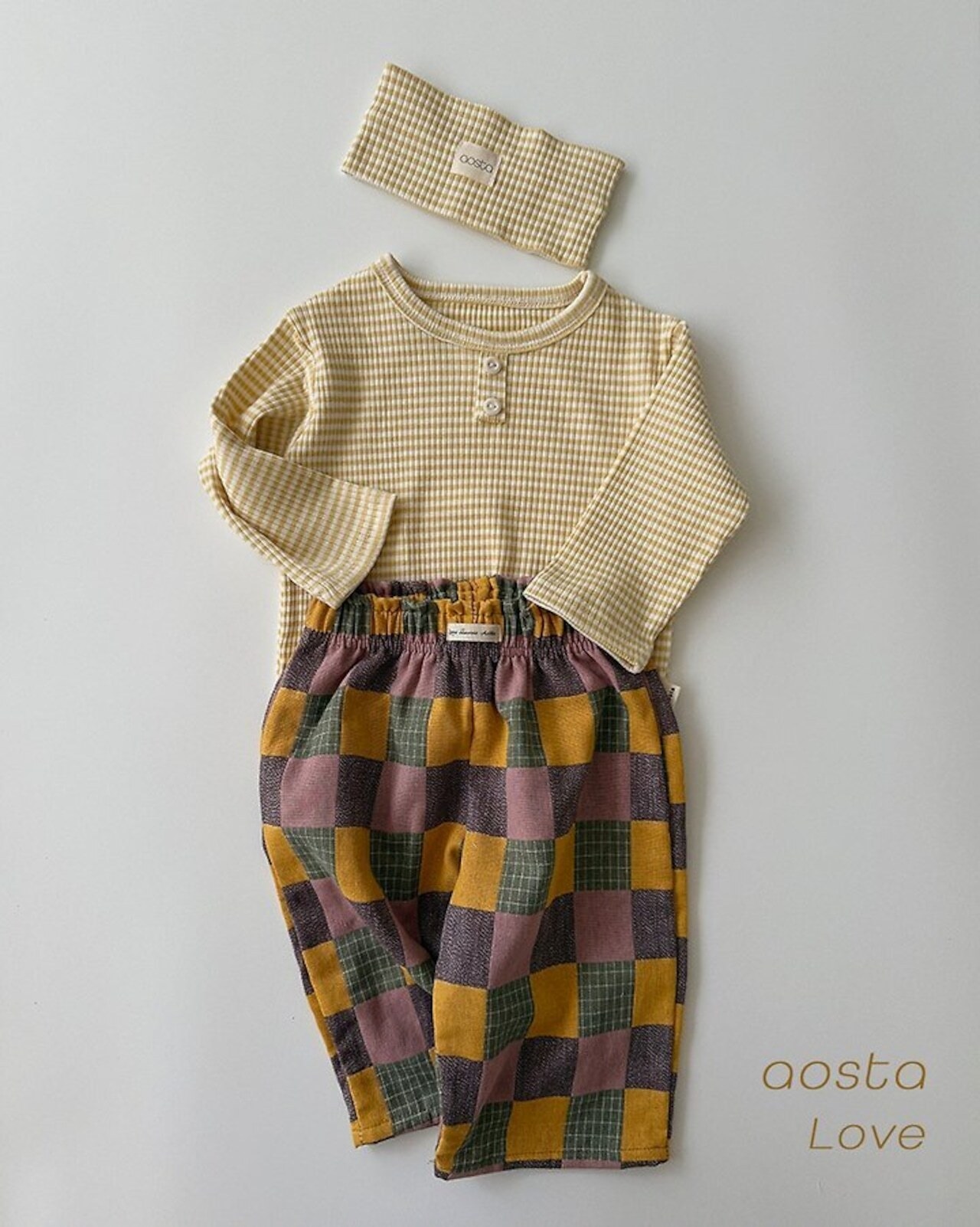 韓国子供服 / 26Autumn / Aosta / パッチワークパンツ / 秋服 *S~XXL*