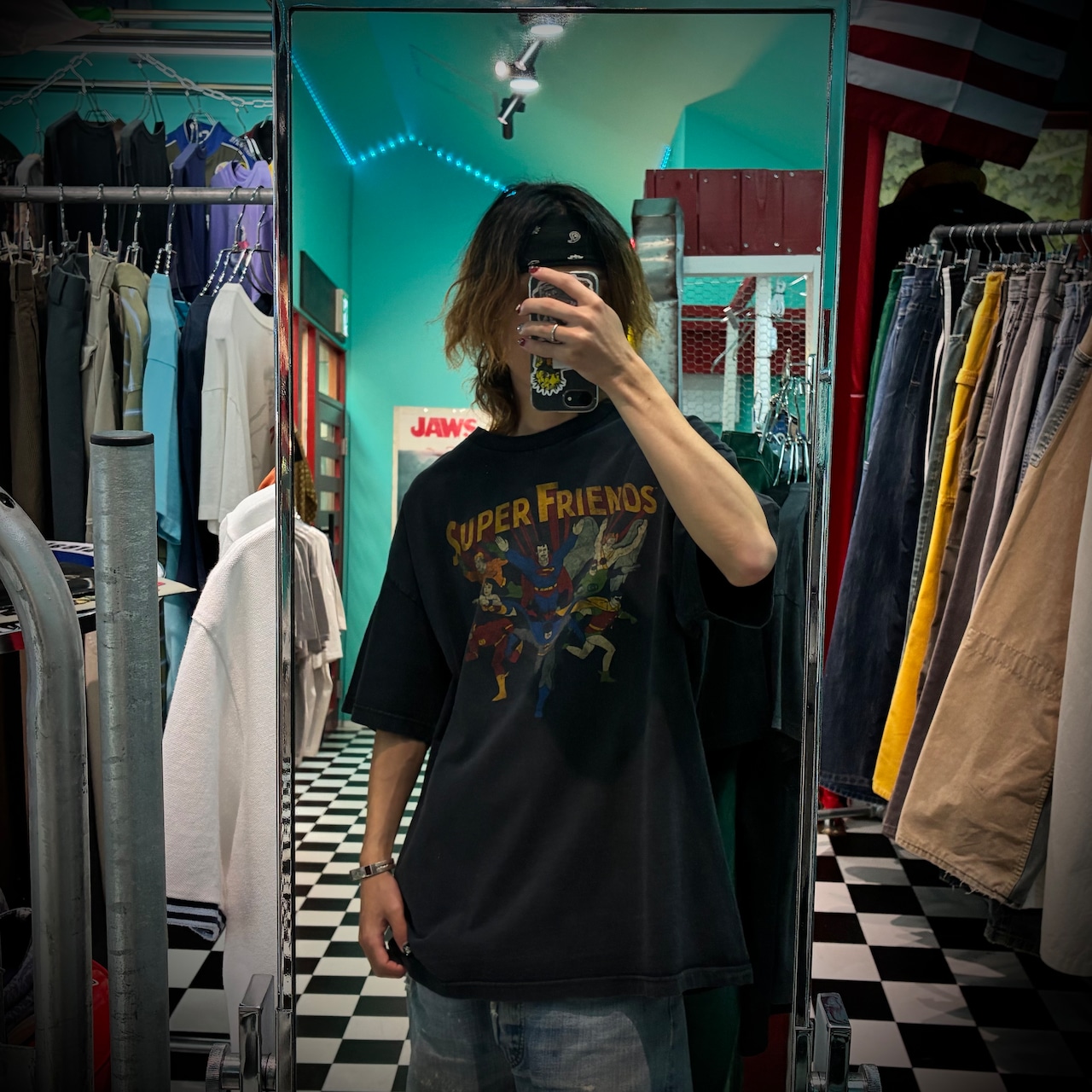 00s ALSTYLE DC WARNER BROS superman ロゴTシャツ