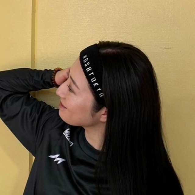 MOSHTOKYO Letter LOGO Pile Headband（MHG-006 BLK）