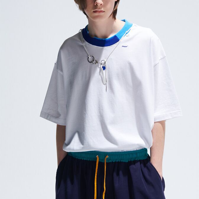 ★CONTRAST STITCH NECKLACE DESIGN T（unisex)　　　A0604