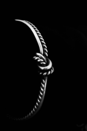 "Karen Silver" Knot Twist Open Bangle