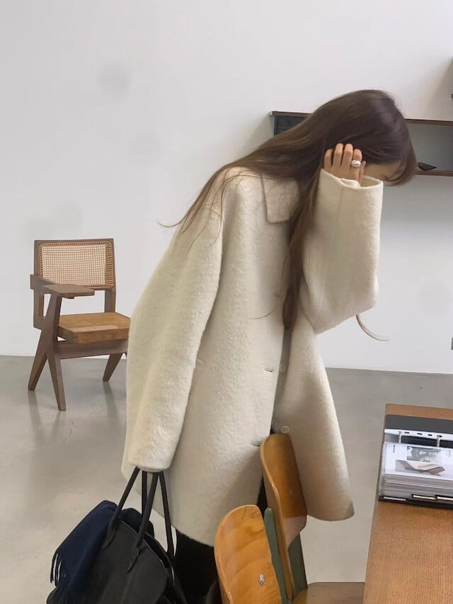 OUNCE] baby alpaca handmade half coat (3color) | Bellmi