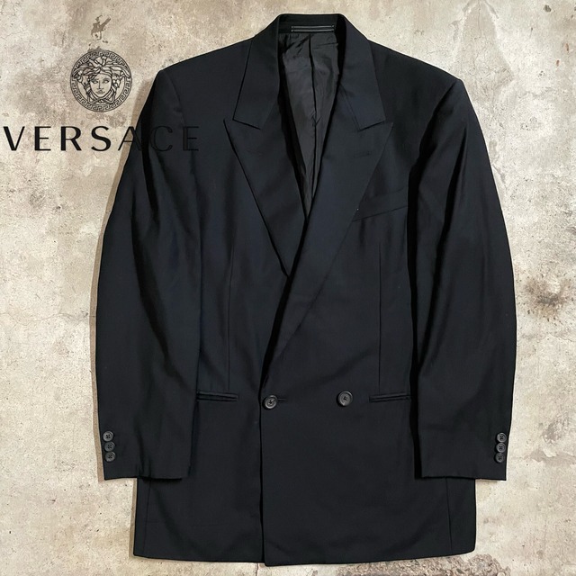 【VERSACE】wool double tailored jacket/ヴェルサーチ ウール ダブル テーラード ジャケット/msize/#0723/osaka
