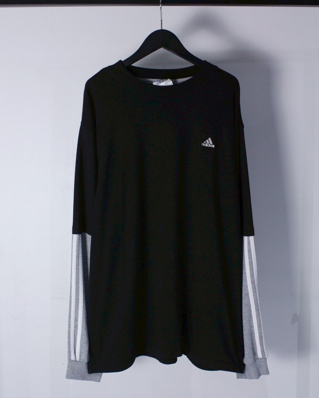 【Caka BLACK】"adidas" 90's Layered Design Loose L/S T-Shirt