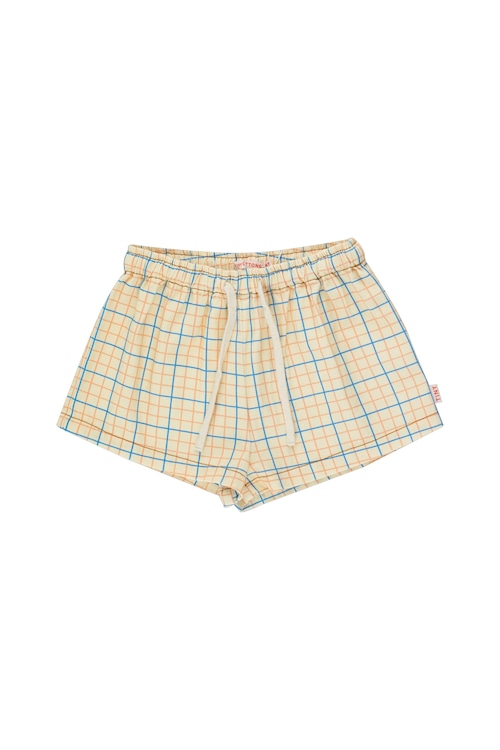 TINY COTTONS - GRID SHORT pastel yellow