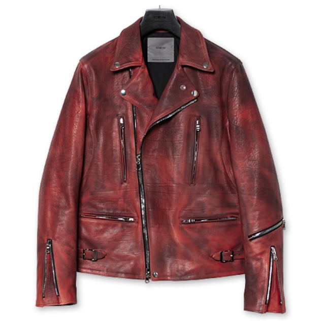 【STRUM ストラム RIDERS JACKET ライダースジャケット】LIST/フルベジタブルタンニン鞣しダブルショルダー/燃焼製品染めダブルライダース【送料無料】