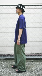 四畳半帝国半袖 Indigo / Yellow