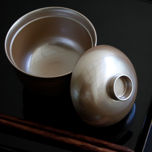 ゆり型小吸物椀　銀透き（洗浄機対応）