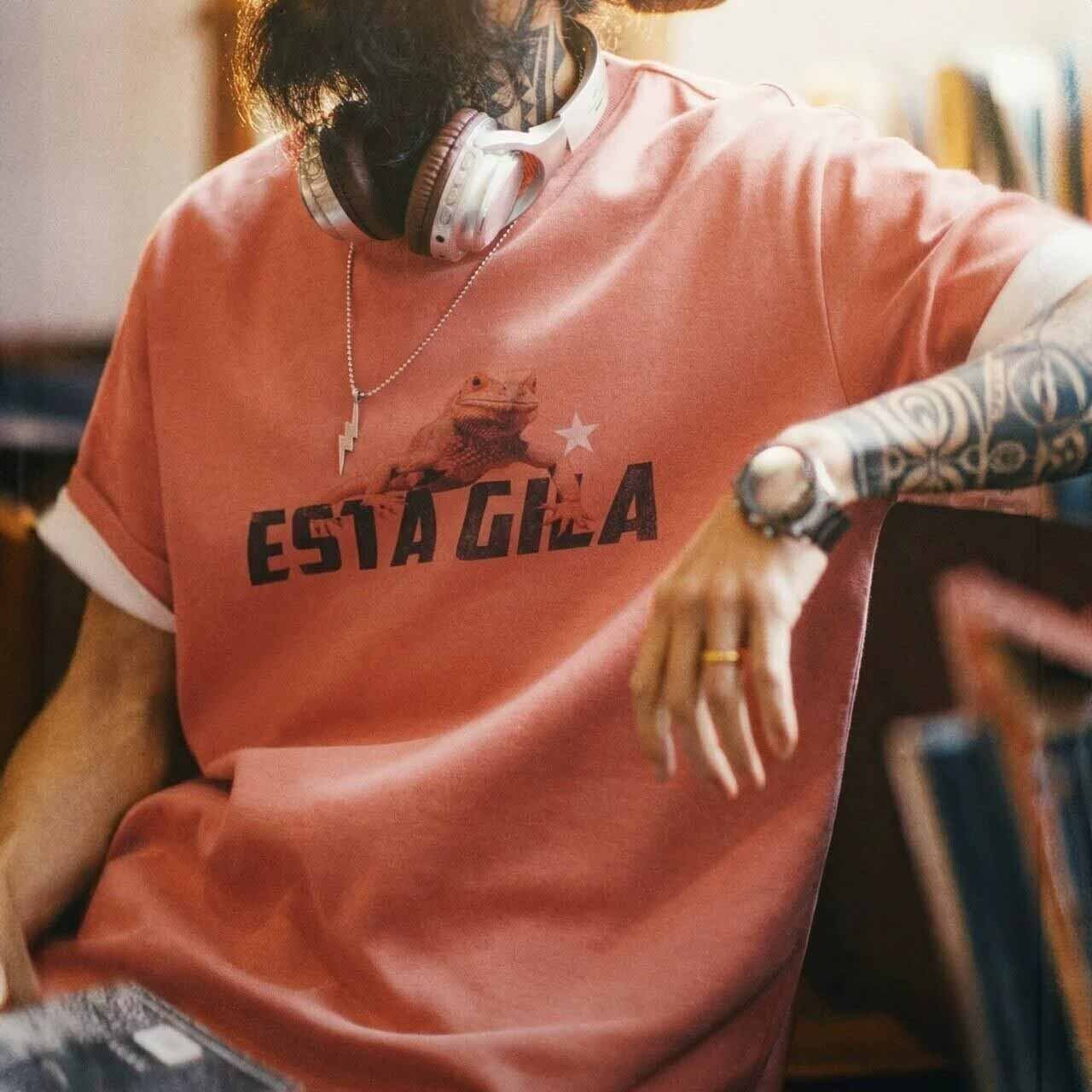 アニマルグラフィックユーズドライクルーズシルエットTシャツ 1col   A00204