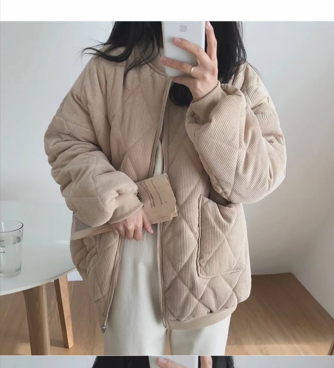 コーデュロイ　キルティングブルゾン　ASF212010-16