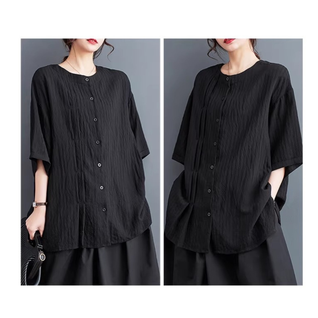 ハーフスリーブ ヒップ丈 シャツ  30176