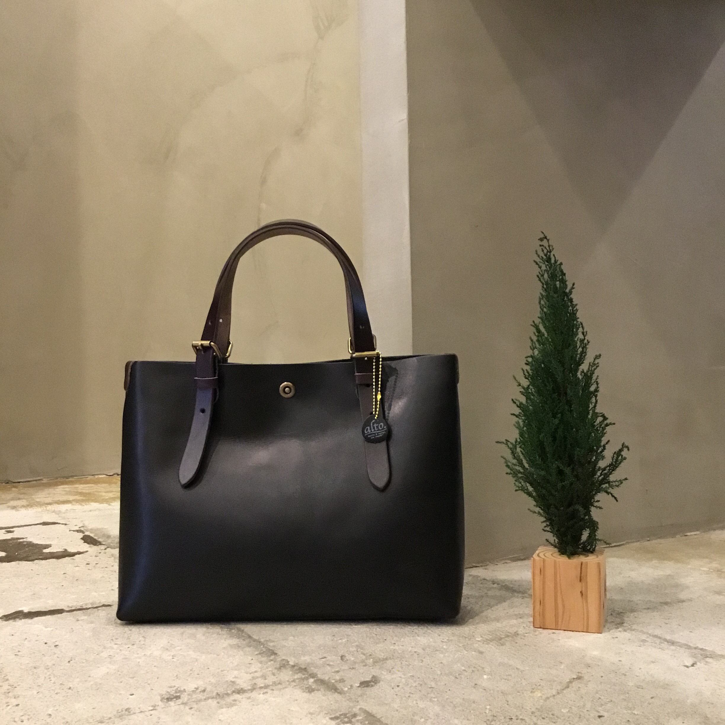 alto. Hオイルヌメ トートS トートバッグ BK トートバックオイルヌメ革