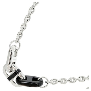 Unused HERMES エルメス ネックレス マイヨン バッファローホーン ラッカーメタル ノワール シルバー金具 チョーカー 未使用品