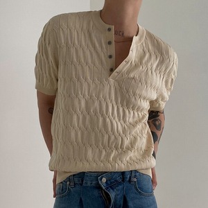 ヘンリーネックニットTシャツ　MT0080441