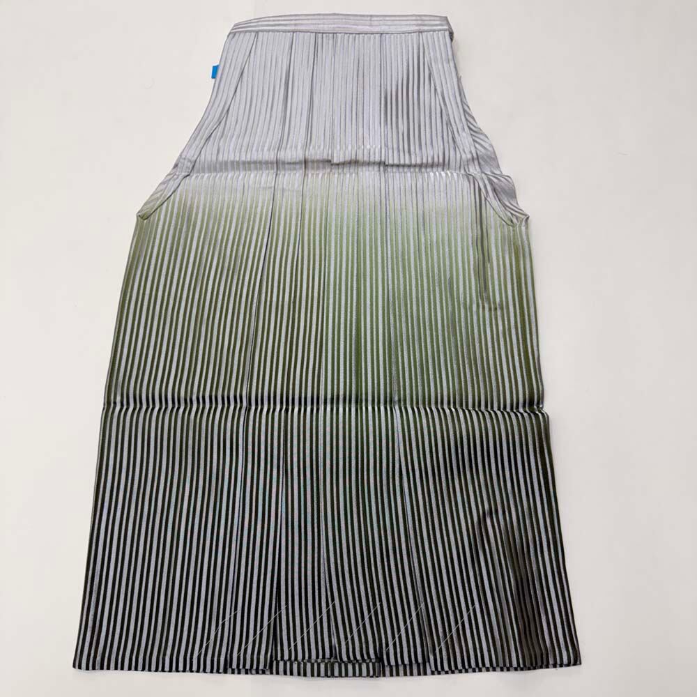 袴 行灯袴 男袴 紐下丈 90cm 男性用袴 L-2Lサイズ 紋付 成人式袴 縞 ぼかし 中古 4866