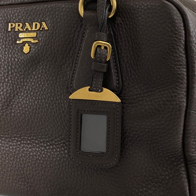 PRADA プラダ ショルダーバッグ ブラウン ロゴ レザー vintage ヴィンテージ オールド wddeyg