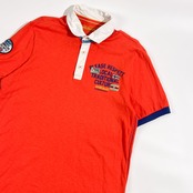 NAPAPIJRI ナパピリ デザイン 半袖 ポロシャツ L/オレンジ メンズ インド綿