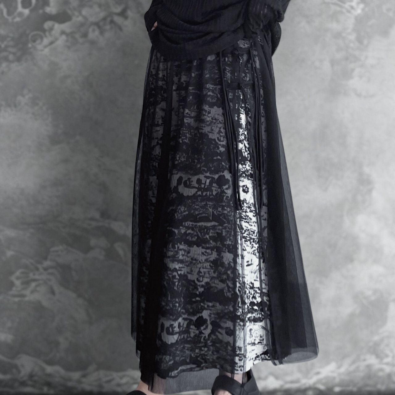 アシンメトリーロングスカートR1191